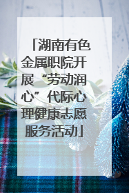 湖南有色金属职院开展“劳动润心”代际心理健康志愿服务活动