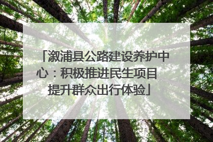 溆浦县公路建设养护中心：积极推进民生项目 提升群众出行体验