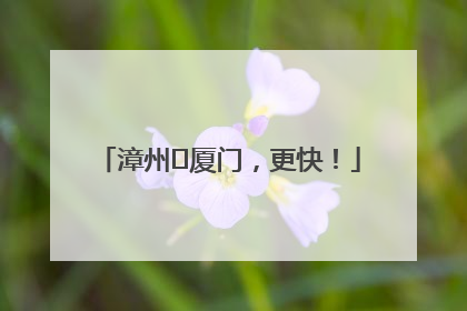 漳州⇋厦门，更快！