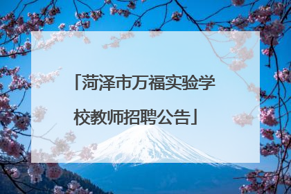 菏泽市万福实验学校教师招聘公告