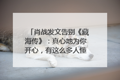 肖战发文告别《藏海传》：真心地为你开心，有这么多人懂你，导演回应“是否有第二季”