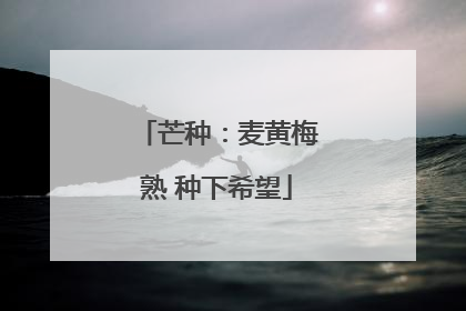 芒种：麦黄梅熟 种下希望