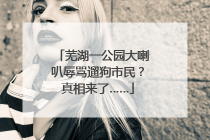 芜湖一公园大喇叭辱骂遛狗市民？真相来了……