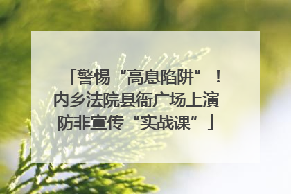 警惕“高息陷阱”！内乡法院县衙广场上演防非宣传“实战课”
