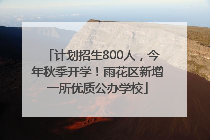 计划招生800人，今年秋季开学！雨花区新增一所优质公办学校