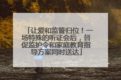 让爱和监管归位！一场特殊的听证会后，督促监护令和家庭教育指导方案同时送达