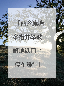 西乡流塘多措并举破解地铁口“停车难”