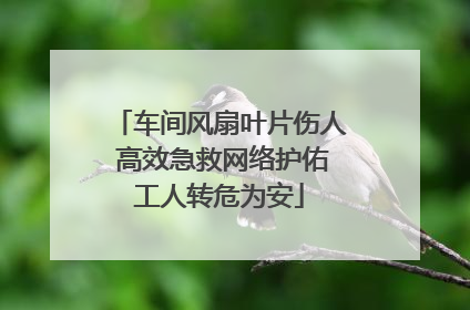 车间风扇叶片伤人 高效急救网络护佑工人转危为安