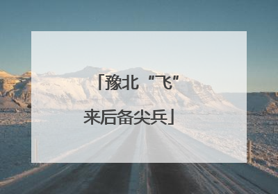 豫北“飞”来后备尖兵