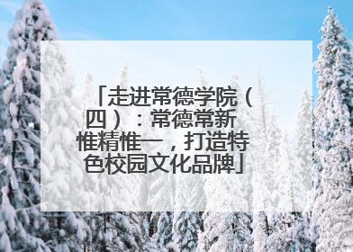 走进常德学院（四）：常德常新 惟精惟一，打造特色校园文化品牌