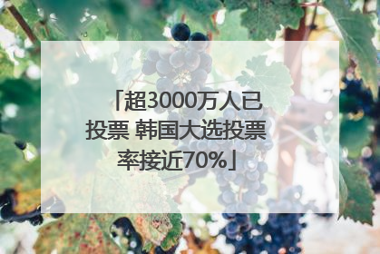 超3000万人已投票 韩国大选投票率接近70%