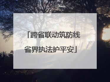 跨省联动筑防线 省界执法护平安