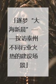 逐梦“大海新晨”——探访泰州不同行业火热的建设场景