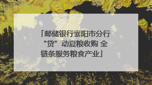邮储银行襄阳市分行“贷”动夏粮收购 全链条服务粮食产业