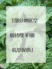 部分地区旱情持续 积极抗旱保供