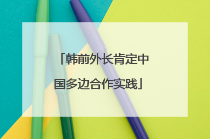 韩前外长肯定中国多边合作实践