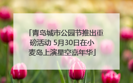 青岛城市公园节推出重磅活动 5月30日在小麦岛上演星空嘉年华