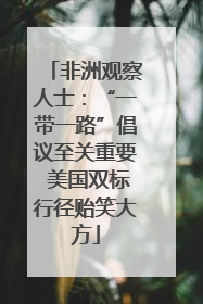 非洲观察人士：“一带一路”倡议至关重要 美国双标行径贻笑大方
