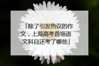 除了引发热议的作文，上海高考首场语文科目还考了哪些