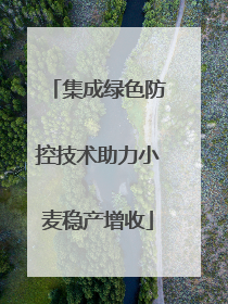 集成绿色防控技术助力小麦稳产增收