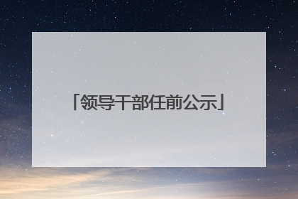 领导干部任前公示
