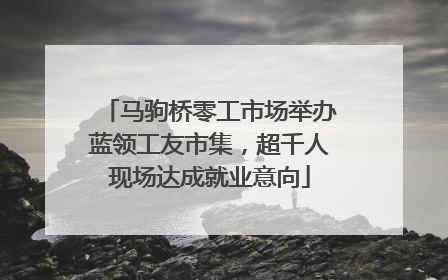 马驹桥零工市场举办蓝领工友市集，超千人现场达成就业意向