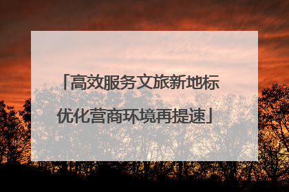 高效服务文旅新地标 优化营商环境再提速