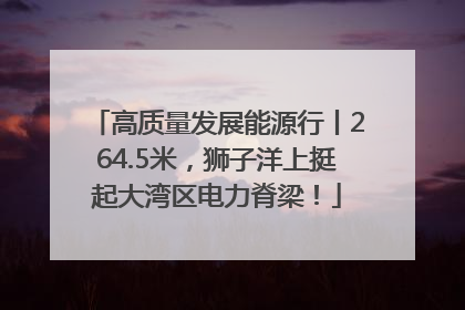 高质量发展能源行丨264.5米，狮子洋上挺起大湾区电力脊梁！