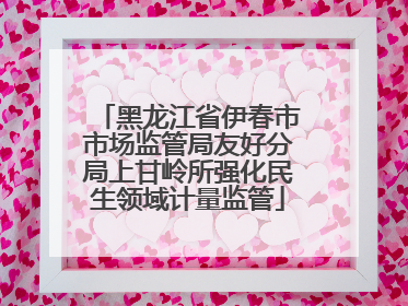 黑龙江省伊春市市场监管局友好分局上甘岭所强化民生领域计量监管