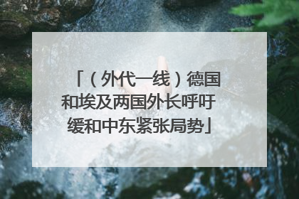 （外代一线）德国和埃及两国外长呼吁缓和中东紧张局势