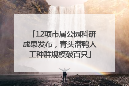 12项市属公园科研成果发布，青头潜鸭人工种群规模破百只