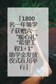 1800名一年级学子获赠六一“暖心礼” “希望工程1+1”助学金发放仪式在川举行