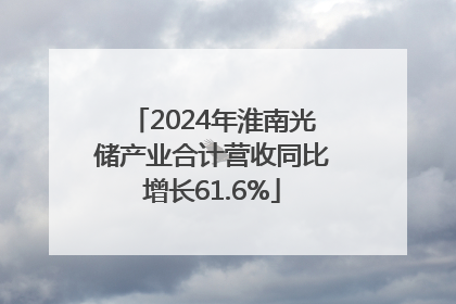 2024年淮南光储产业合计营收同比增长61.6%