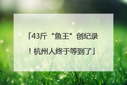 43斤“鱼王”创纪录！杭州人终于等到了