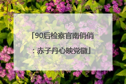 90后检察官南俏俏：赤子丹心映党徽